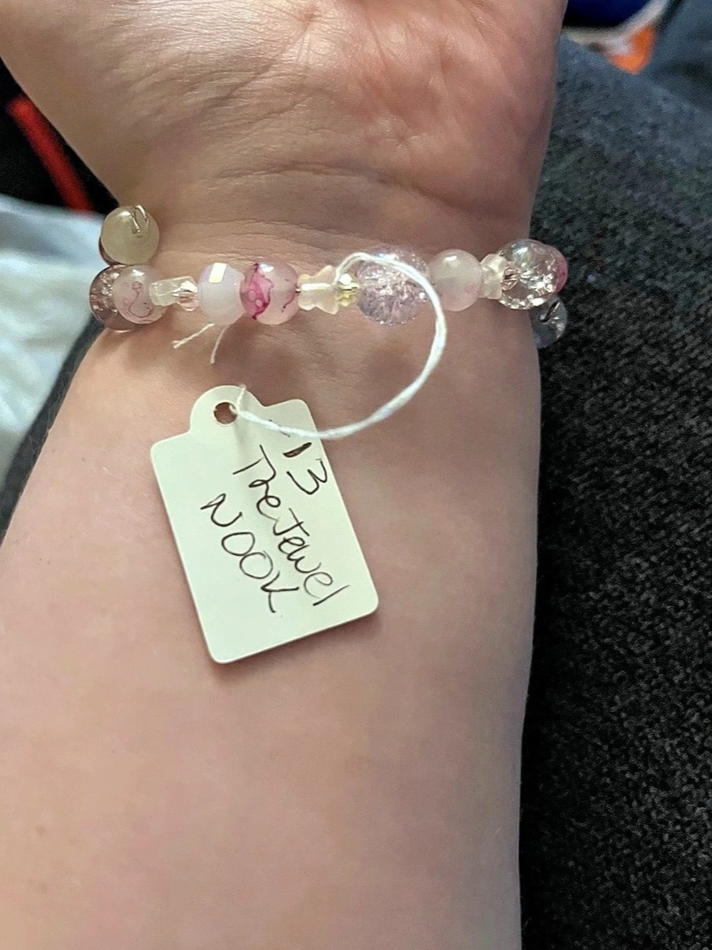 Pink & Clear Beaded Bracelet NWT